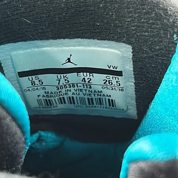 NIKE AIR JORDAN | VIII 8 RETRO South Beach White Turbo Green | Size 8.5 - Picture 4 of 10